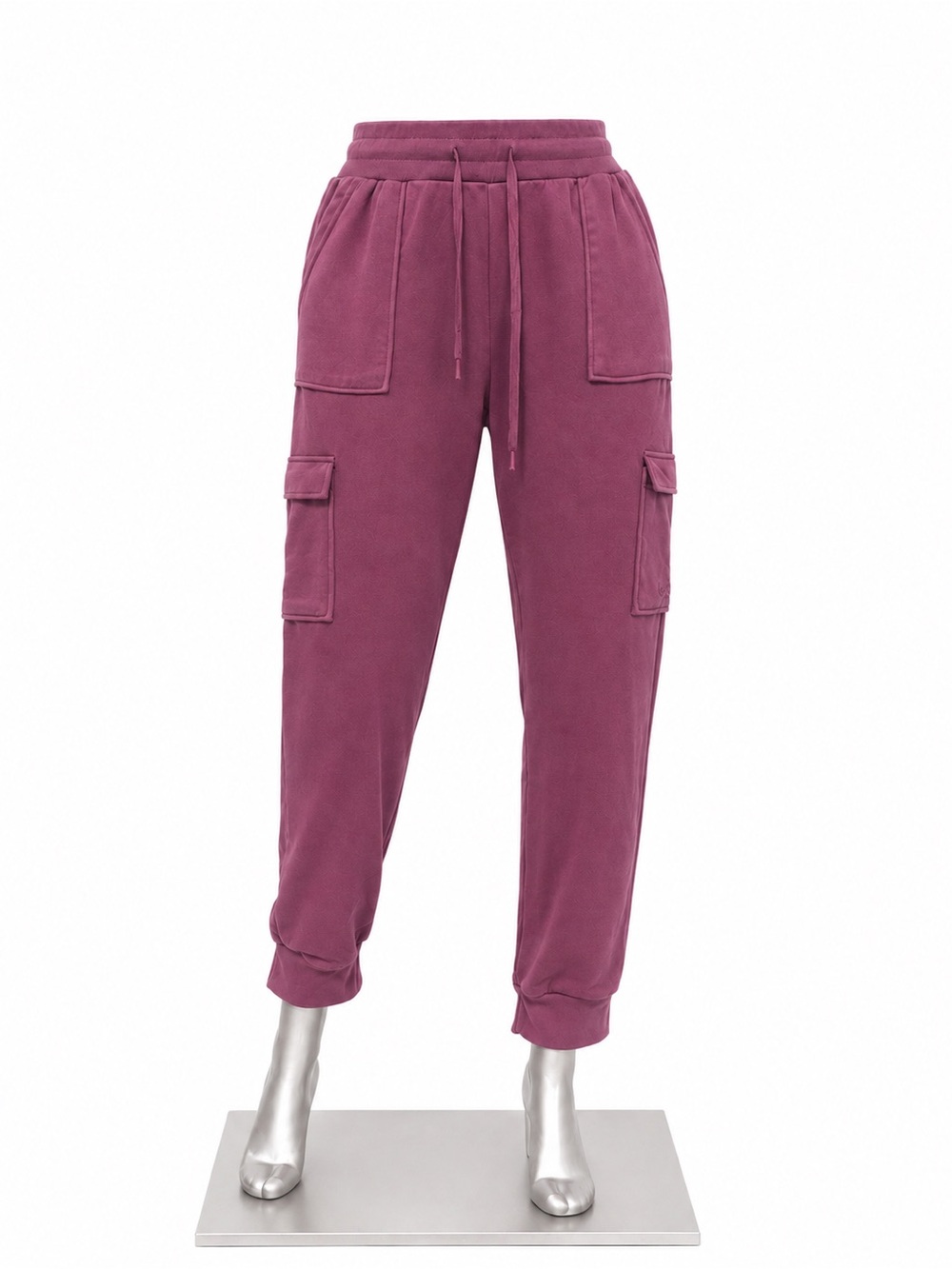 Women's Cargo Jogger Pants - Plum Vintage Wash